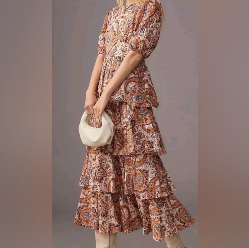 Anthropologie Multicolor Paisley Maxi Dress